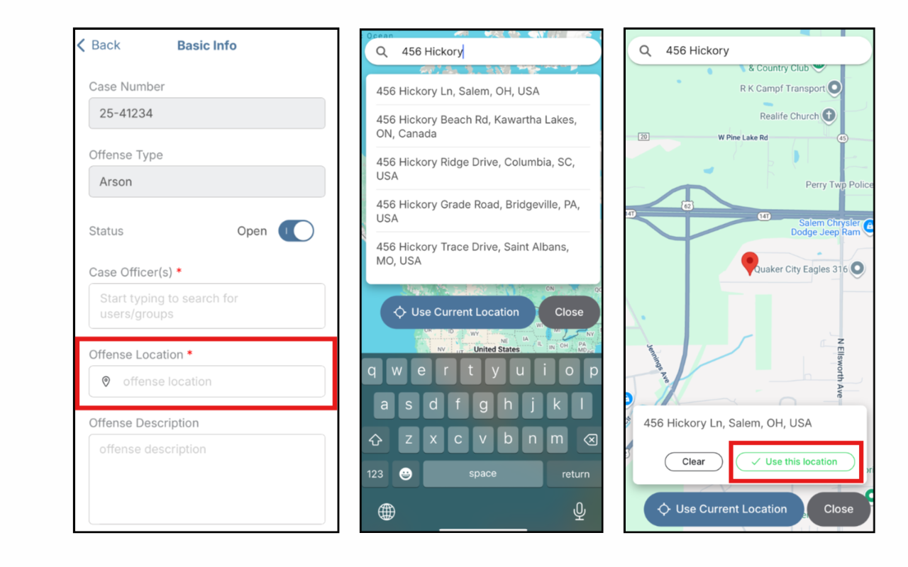 SAFE Mobile App: Add a Case